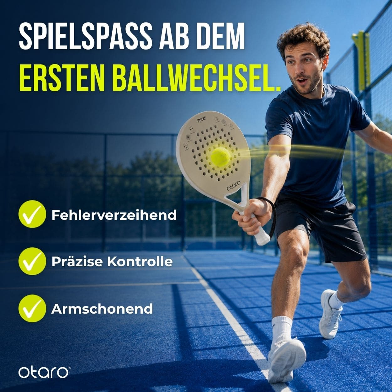Otaro Padelschläger PULSE Leicht. Präzise. Kontrolle – Produktansicht 3