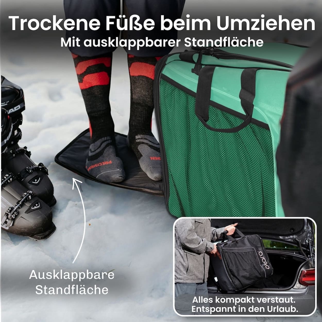 Otaro Skischuhtasche Kids 27L – ausklappbare Standfläche