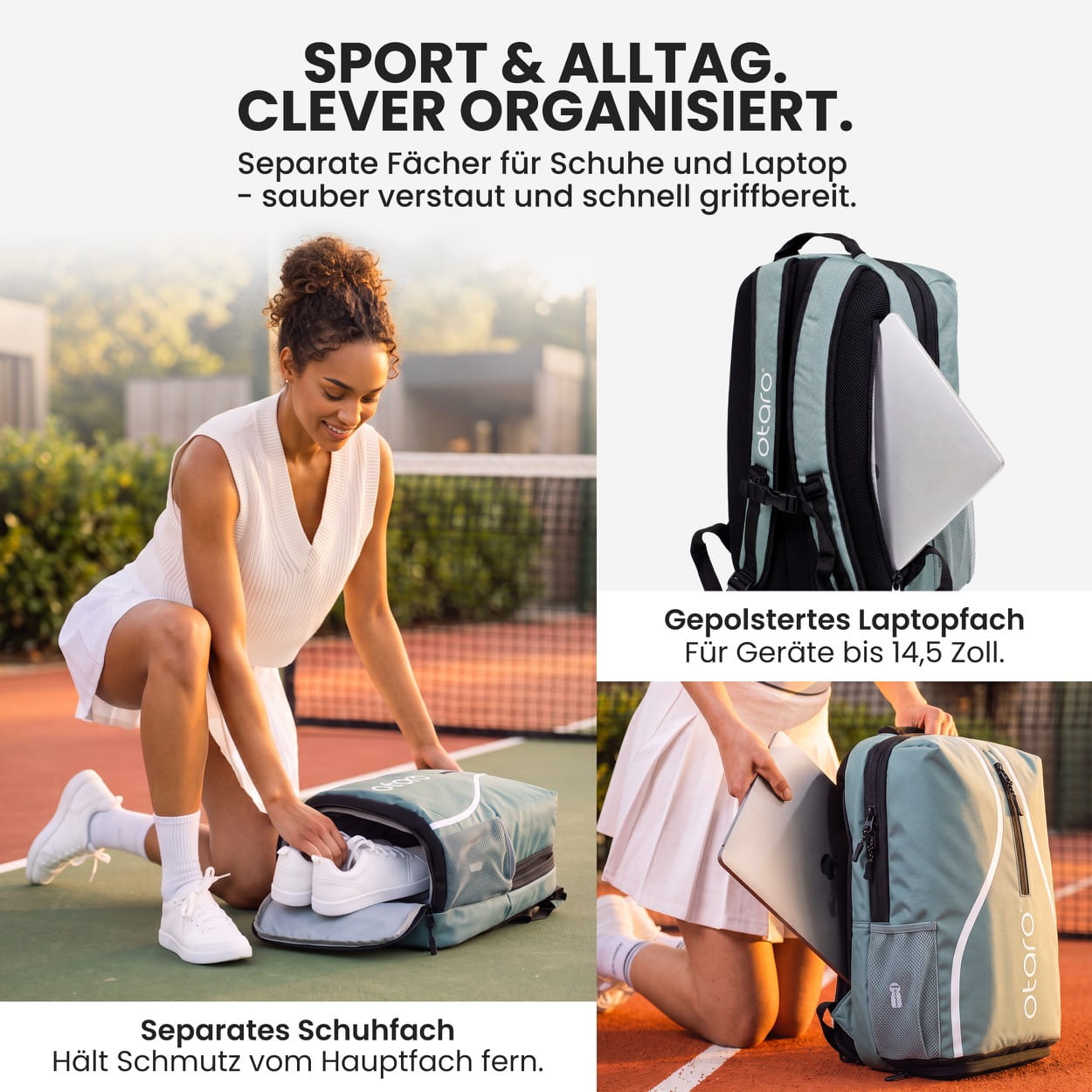 Otaro Tennisrucksack Classic 32L – für Sport und Alltag