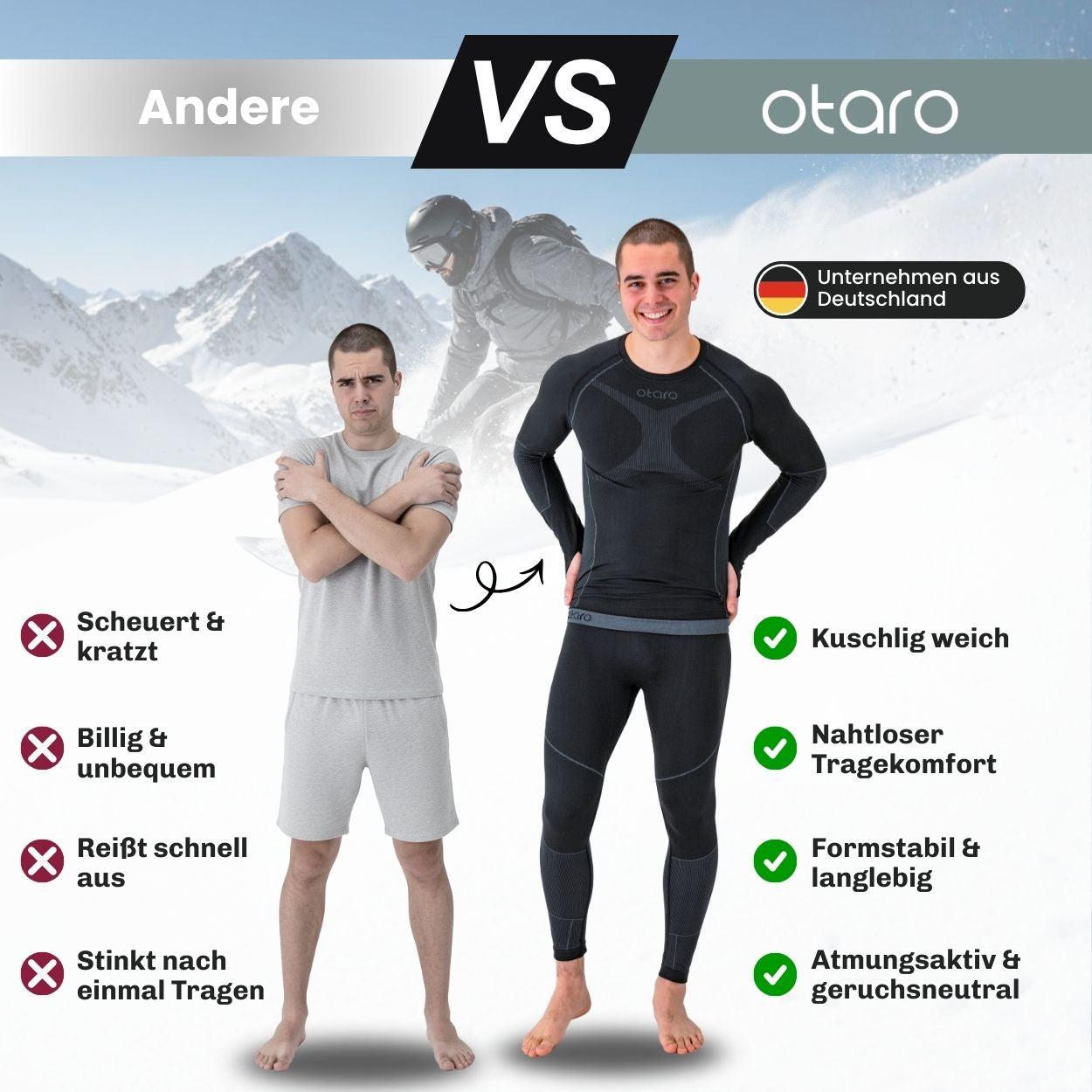 Otaro Thermounterwäsche Herren 2-teiliges Set – Produktansicht 4