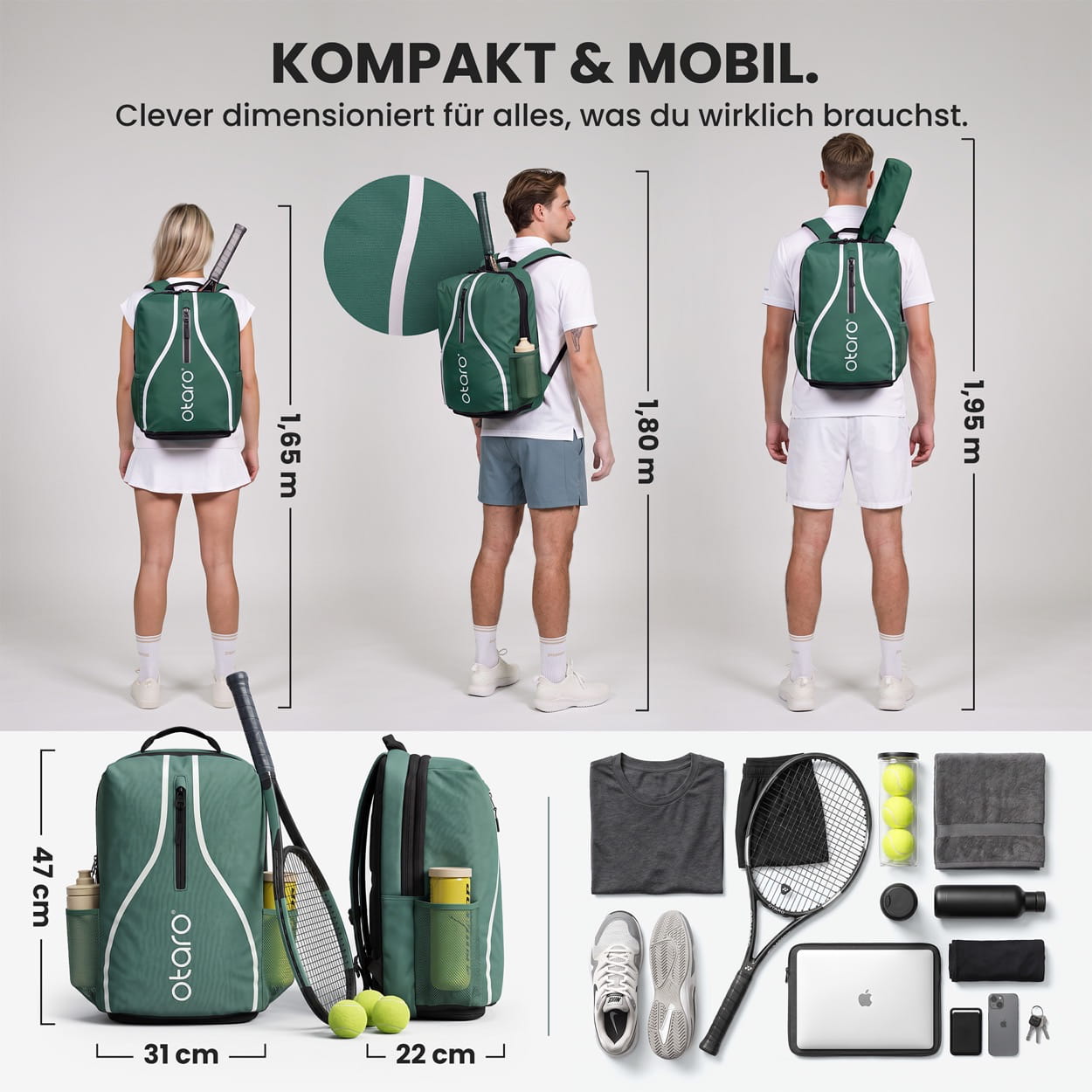 Otaro Tennisrucksack Classic 32L – für Damen und Herren