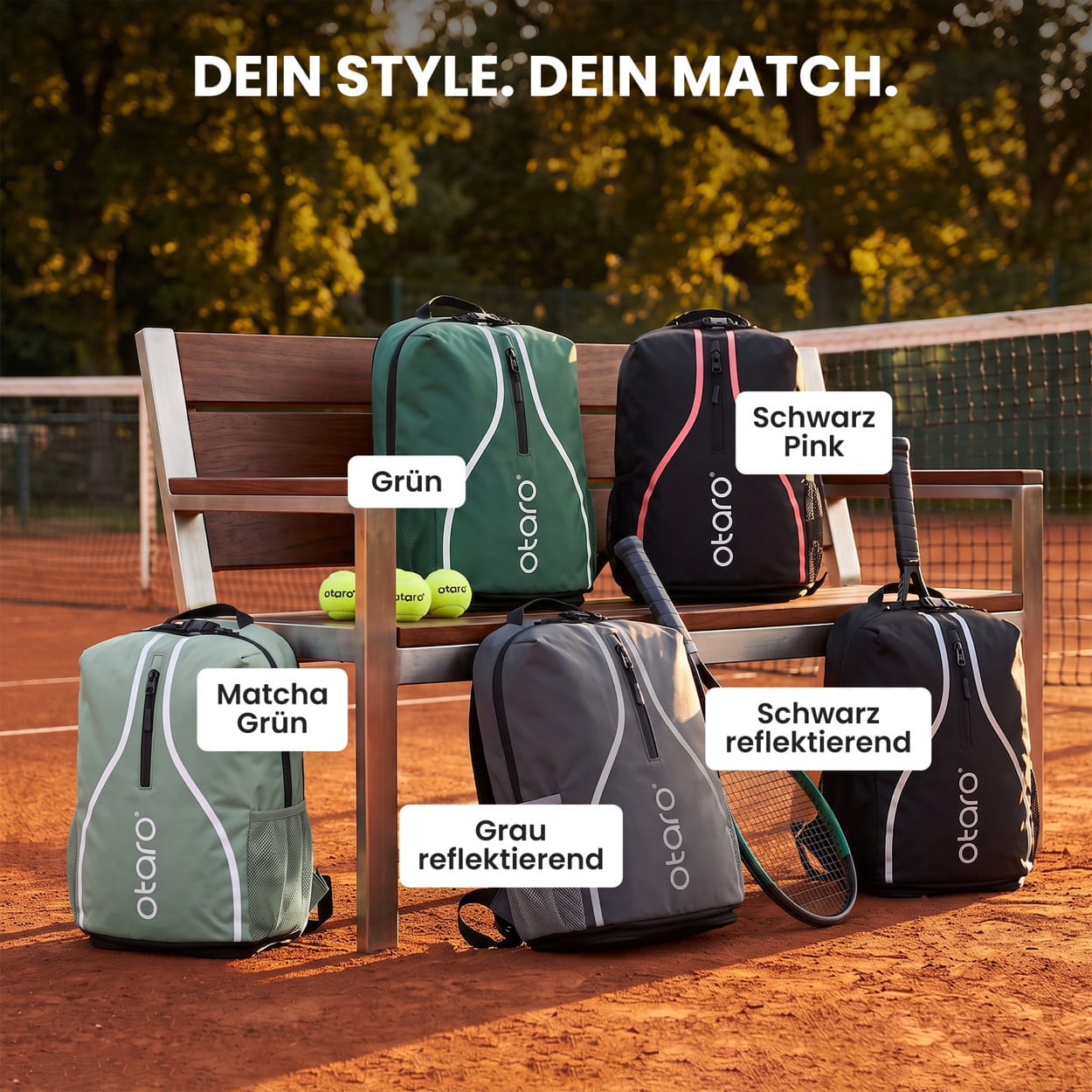 Otaro Tennisrucksack Classic 32L – verschiedene Farben im Vergleich
