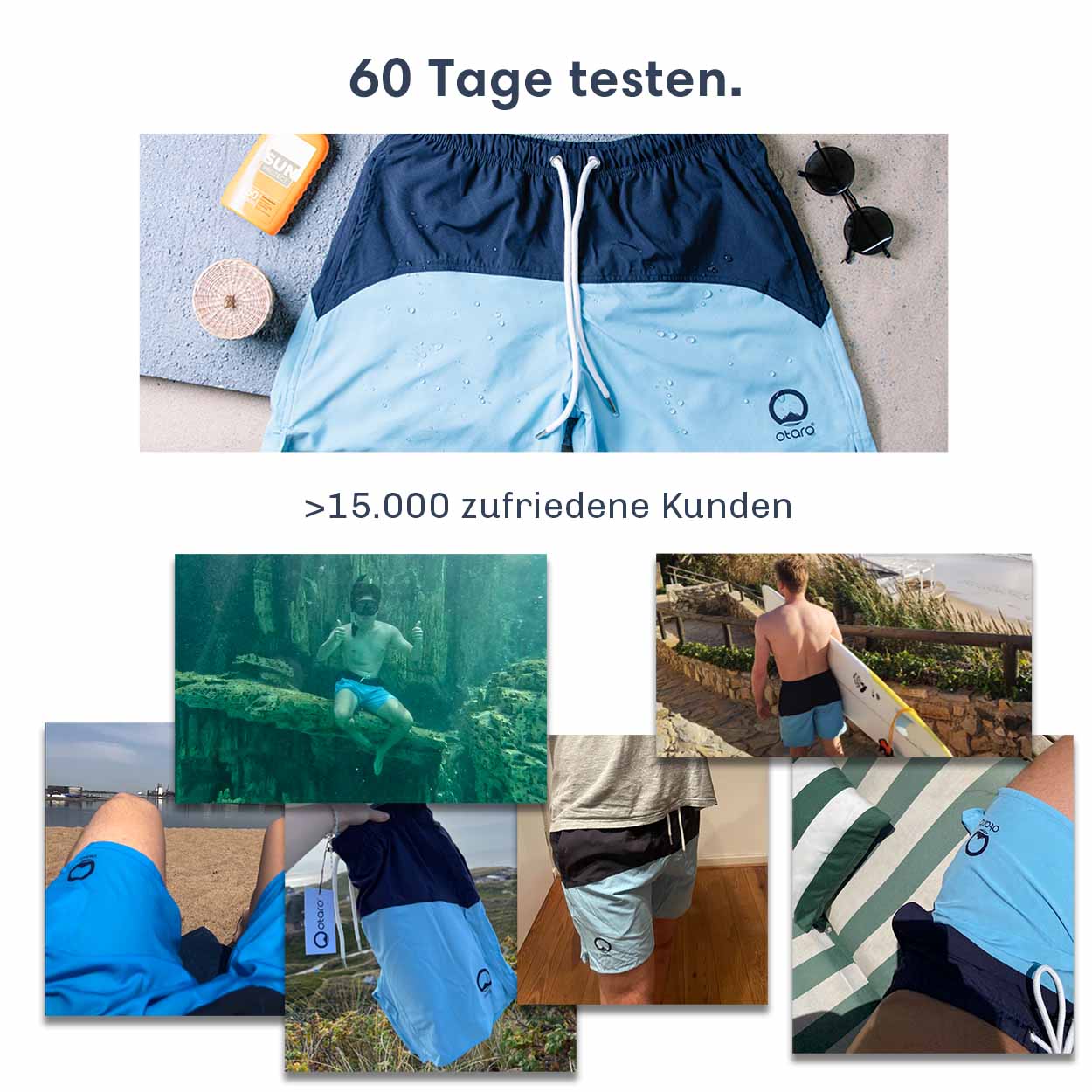 Otaro Badehose für Herren Plastikfreie Verpackung – Produktansicht 5