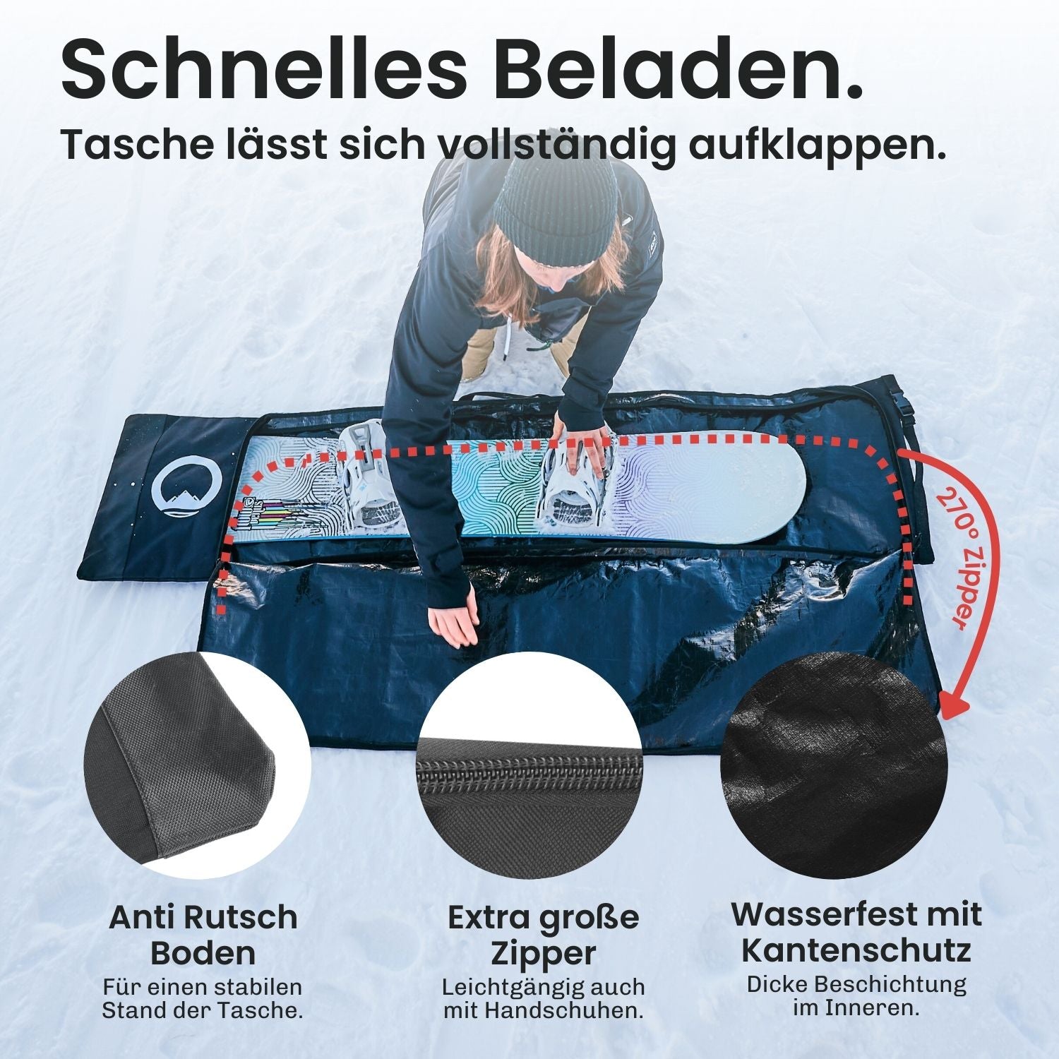 Otaro Stiefeltasche & Snowboardtasche 180cm Set – Produktansicht 4