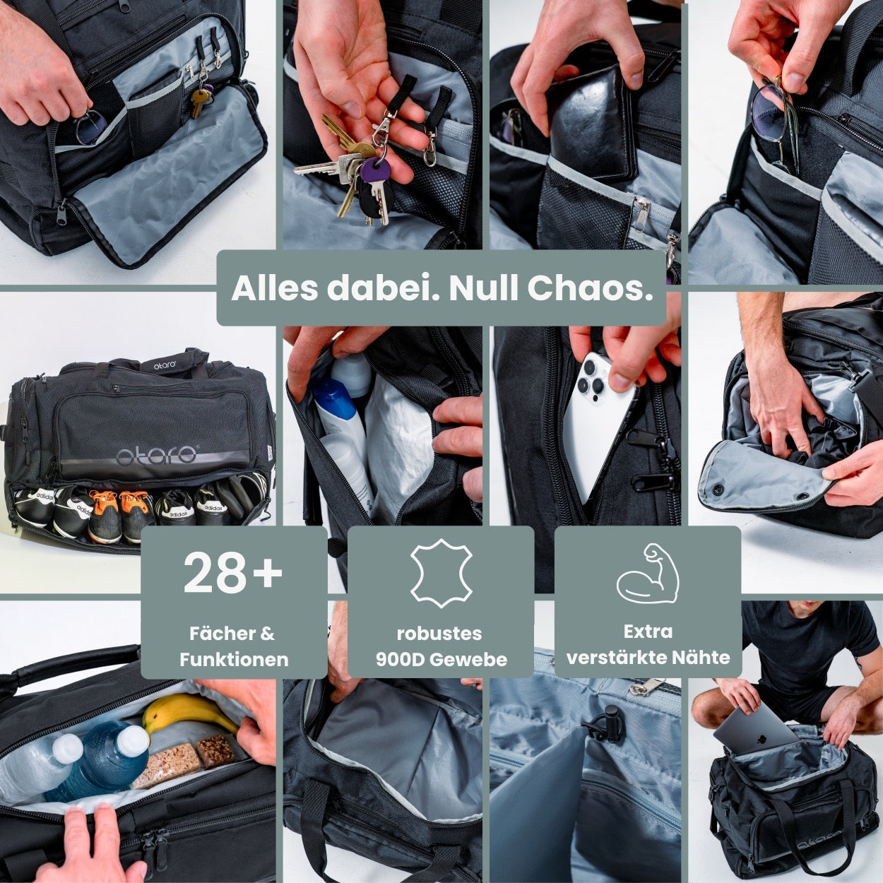 Otaro Sporttasche Pro 70L – Funktionen im Überblick