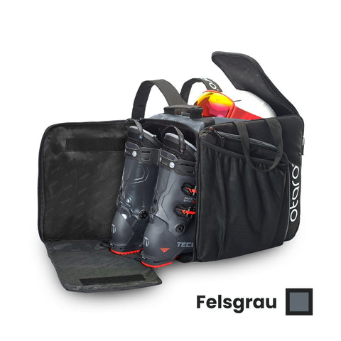 Skischuhtasche mit Helmfach Skistiefeltasche als Rucksack Otaro vom StartUp PRO XL Schwarz Grau